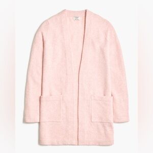 J. Crew Long Open Cardigan Sweater in Extra-Soft Yarn, Dusty Blush, Size Medium